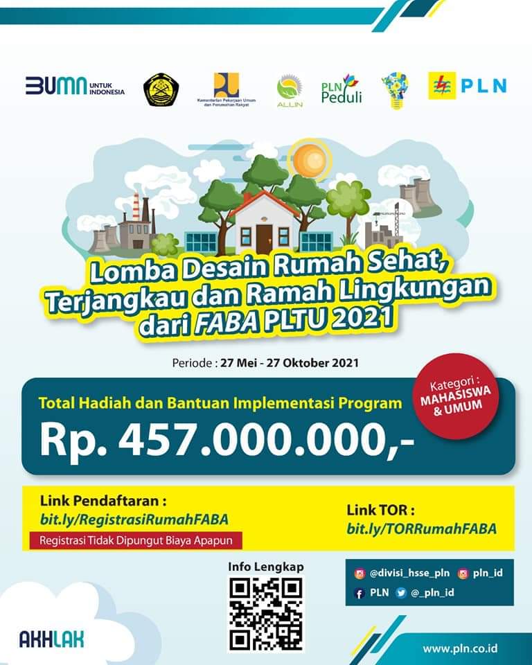 Lomba Desain Rumah Sehat, Ramah Lingkungan dari PLN Berhadiah Ratusan Juta