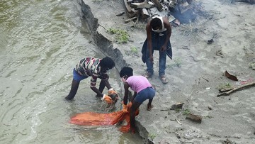 Kuburan Dekat Sungai Gangga Banjir, Ratusan Mayat Mengambang