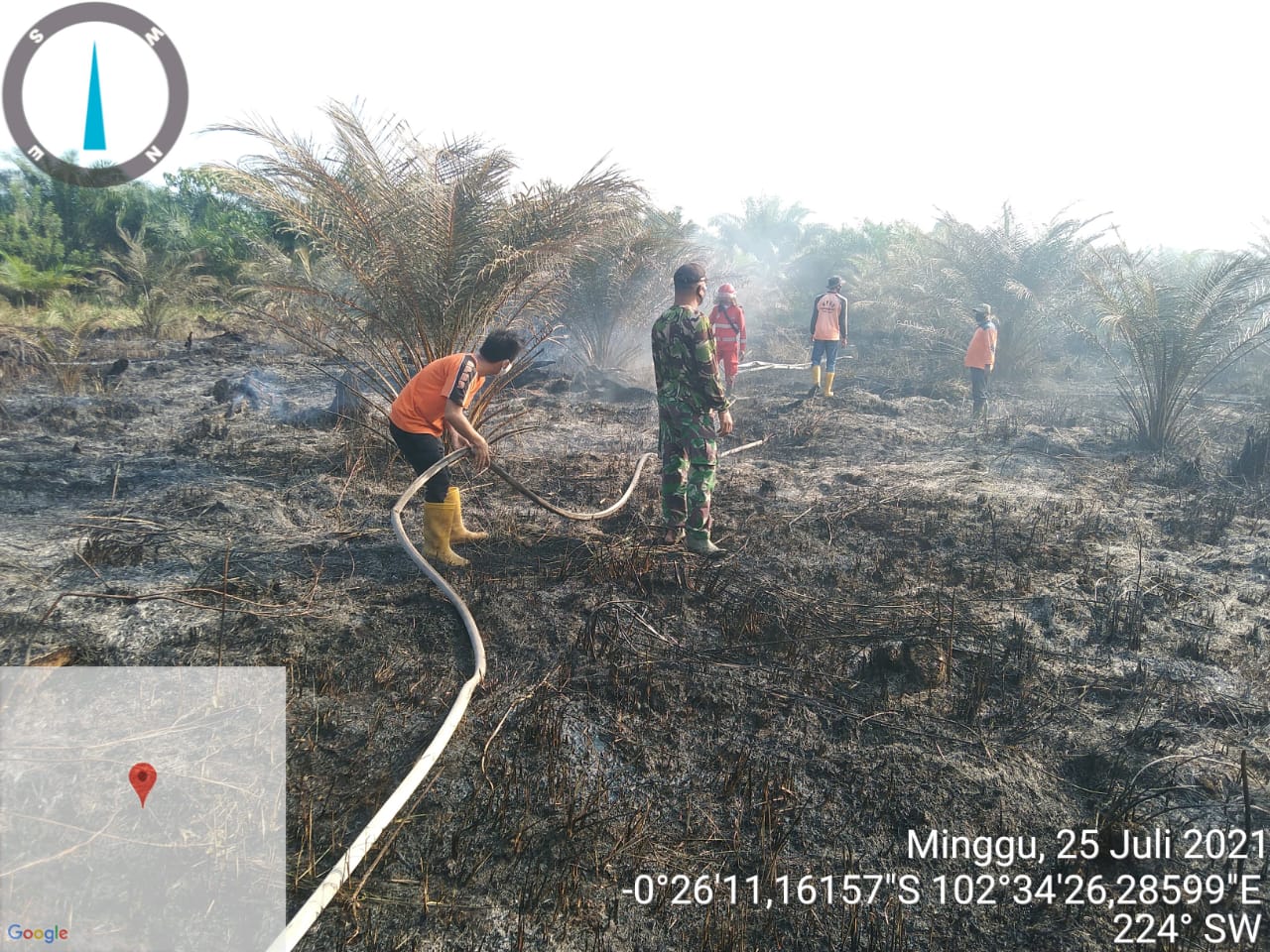 Terbakar, Kebun Sawit Petani Berhasil Dipadamkan