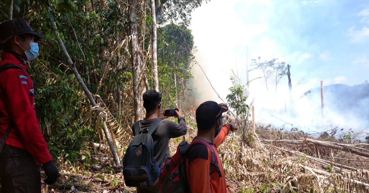 Taman Nasional di Inhu Terbakar, Helikopter Langsung Water Bombing