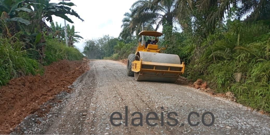 Dua Perusahaan Sawit Patungan Perbaiki Jalan Desa di Inhu