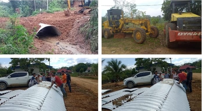 Rusak, Perusahaan Sawit Bangun Jembatan Antar Desa