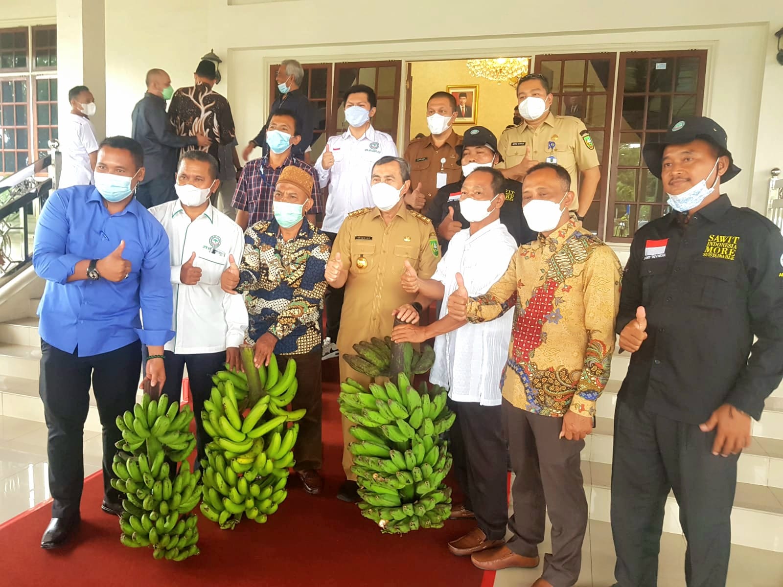 Petani Sawit dari Siak Bawa 25 Tandan Pisang untuk Gubernur Riau