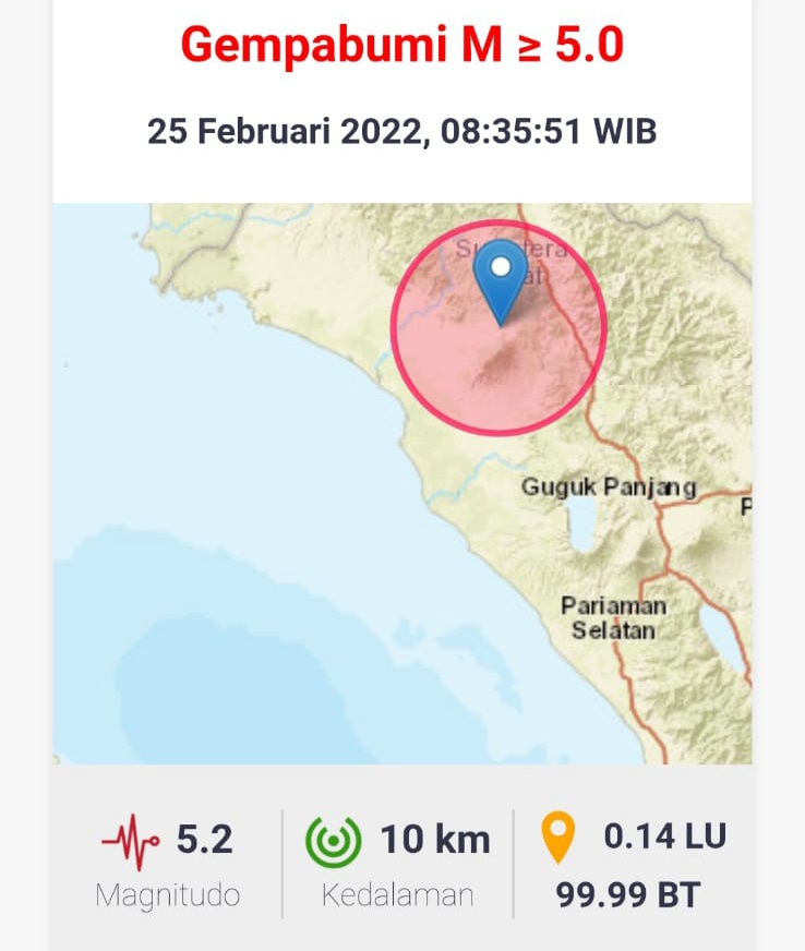 Gempa Guncang Pasaman Barat Sumbar, Getaran hingga Riau