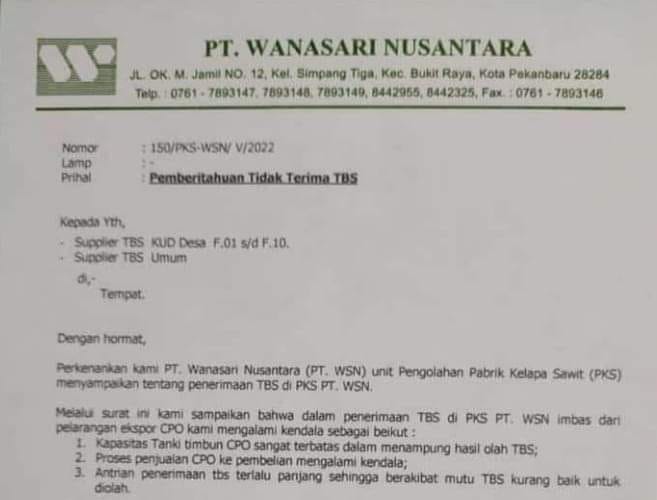 Menyerah, Pabrik ini Tak Terima TBS dari KUD Maupun Umum