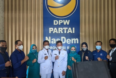 Usai Dilantik jadi Bupati Rohil, Afrizal dan Sulaiman Datangi DPW NasDem Riau