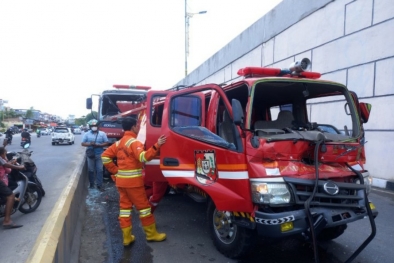 Kronologis Tabrakan Mobil Damkar Pekanbaru, Tabrak Truck hingga 2 Petugas Terluka