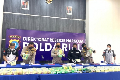 Polda Riau Gagalkan Penyelundupan Sabu 108 Kilogram