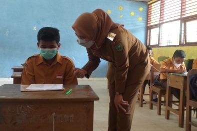 Bupati-Wabup Inhu Kompak Tinjau Belajar Tatap Muka