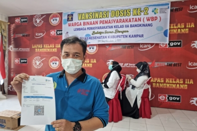 Para Napi di Lapas Bangkinang Disuntik Vaksin Corona Kedua