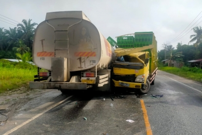 Truck CPO Tabrakan dengan Colt Diesel di Kandis, Begini Kondisinya