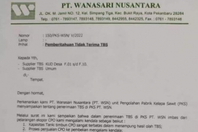 Menyerah, Pabrik ini Tak Terima TBS dari KUD Maupun Umum