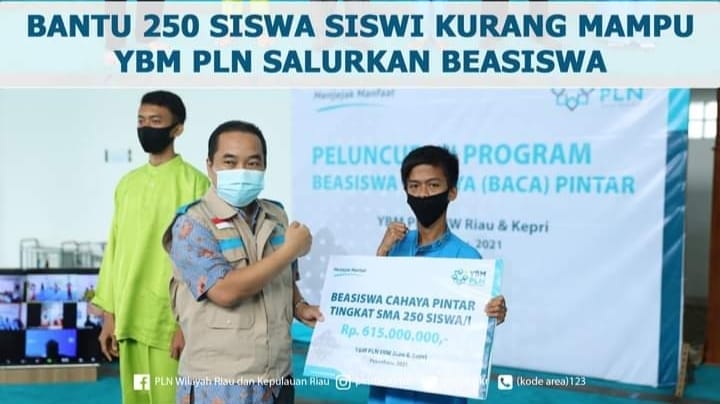 250 Siswa Dapat Beasiswa PLN, Dari UP3 Rengat 50 Orang
