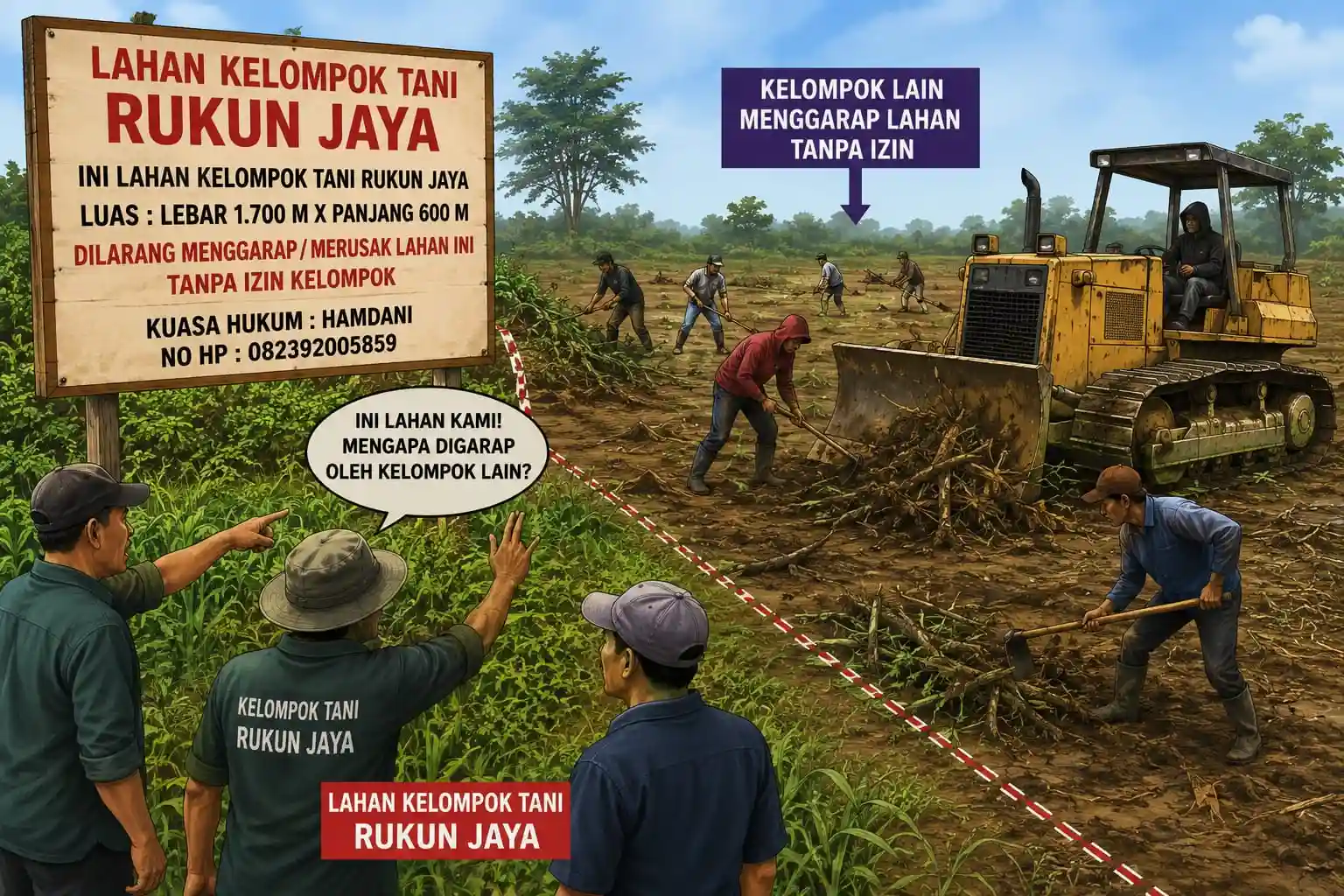 Kawasan Hutan di Muara Dua Bengkalis Diduga Kena Babat, Lahan Sawit Warga Temusai Ikut 'Tersunat'
