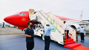 Kunker ke Jatim, Jokowi Pakai Pesawat Kepresidenan Cat Merah